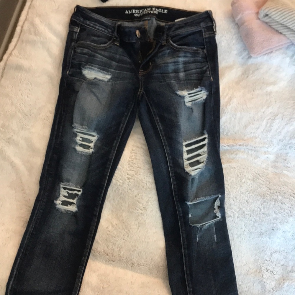 American Eagle Super Stretch Jeans with Distress/Rips